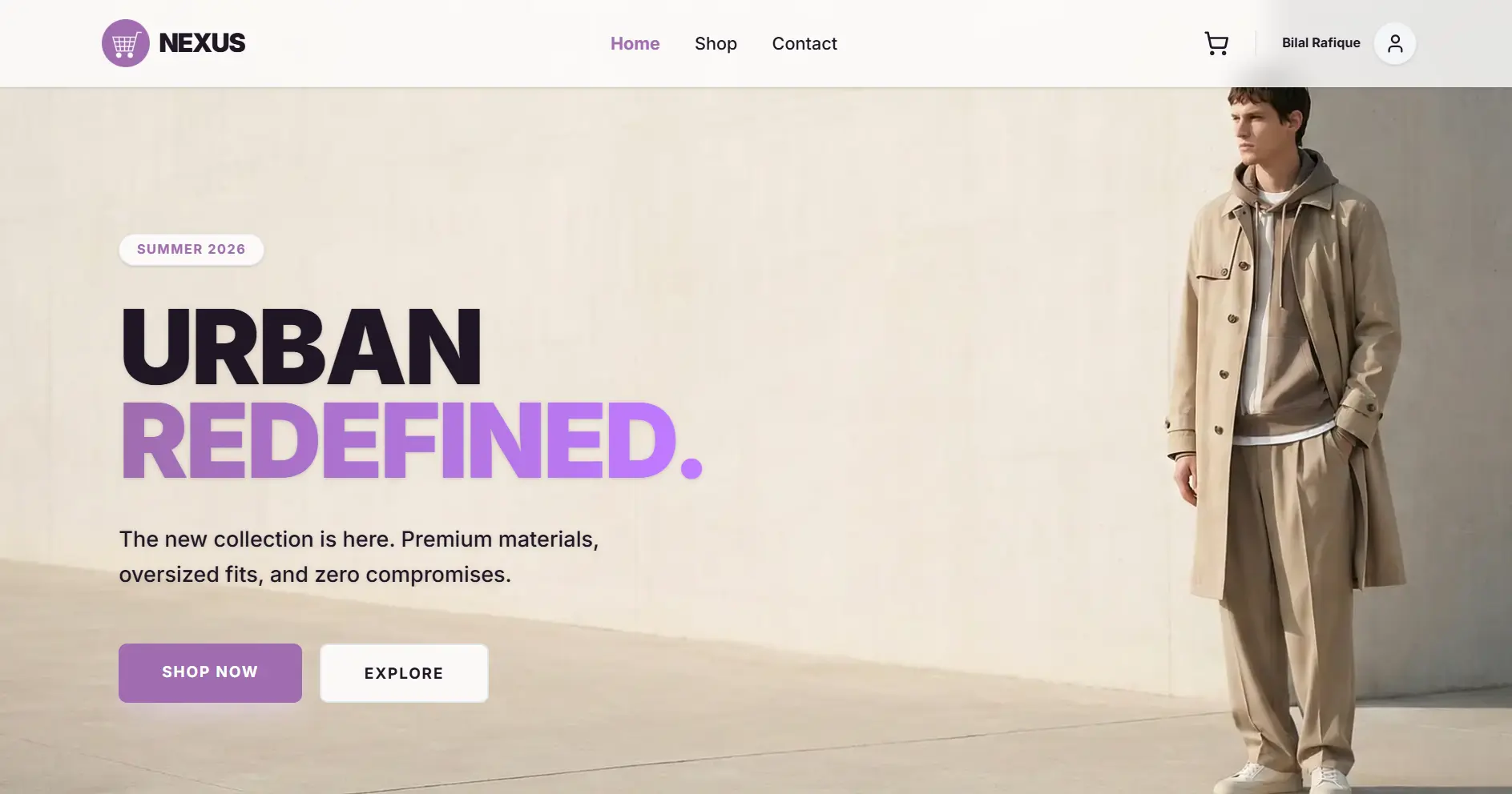 Nexus E-Commerce Main View